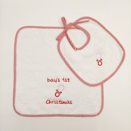 x-mas baby σετ με κέντημα