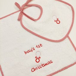 x-mas baby σετ με κέντημα