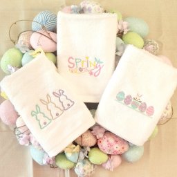 Σετ 3 Πασχαλινές πετσετούλες με κέντημα