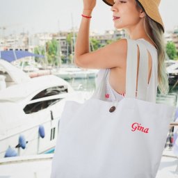 All day bag με κέντημα