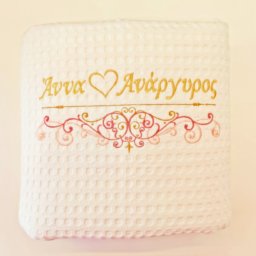 Κουβέρτα διπλή – πικέ με κέντημα