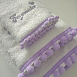 3 Πετ. Bamboo Σώματος-Προσώπου-Χεριών με κέντημα & πομ-πομ