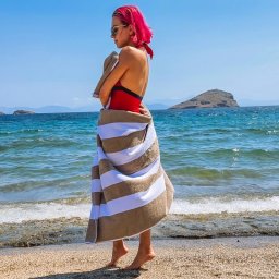 Πετσέτα Θαλάσσης – Stripes 90*190 vol:2 με κέντημα