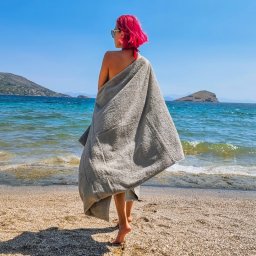 Πετσέτα Θαλάσσης – Νησί 90*180 με κέντημα