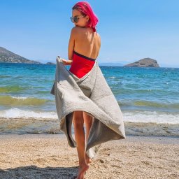 Πετσέτα Θαλάσσης – Νησί 90*180 με κέντημα