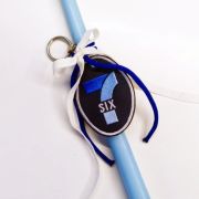 Λαμπάδα 6 7 μπρελόκ με κέντημα