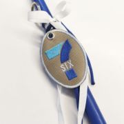 Λαμπάδα 6 7 μπρελόκ με κέντημα