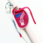 Λαμπάδα 6 7 μπρελόκ με κέντημα