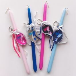 Λαμπάδα 6 7 μπρελόκ με κέντημα