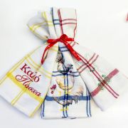 Σετ 3 Πασχαλινά ποτηρόπανα με κέντημα