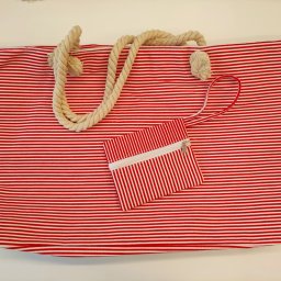 Thin Stripes Bag με κέντημα
