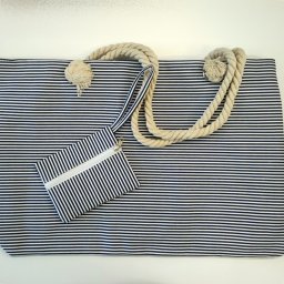 Thin Stripes Bag με κέντημα