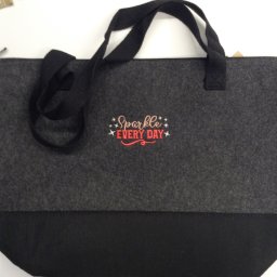 Grey Bag με κέντημα