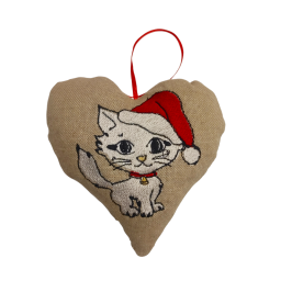 Μαξιλαράκι στολίδι με κέντημα