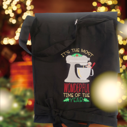 Χριστουγεννιάτικη ποδιά με κέντημα