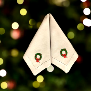 Xmas πετσέτα φαγητού με κέντημα