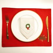 Xmas πετσέτα φαγητού με κέντημα