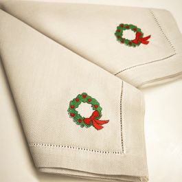 Xmas πετσέτα φαγητού με κέντημα