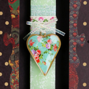 Λαμπάδα μεταλλική καρδιά