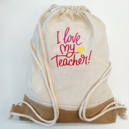 Σακίδιο με κέντημα για την δασκάλα