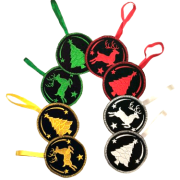 Βελούδινα στολίδια με κέντημα