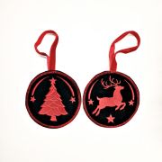 Βελούδινα στολίδια με κέντημα