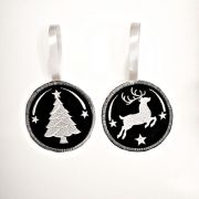 Βελούδινα στολίδια με κέντημα