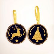 Βελούδινα στολίδια με κέντημα