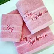 Σετ 3 Χρωματιστές πετσέτες με κέντημα